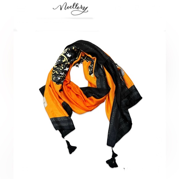 🪸🌝Noellery Spring Horse Tassel Scarf Beautiful lovely striped border details - Picture 4 of 13
